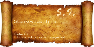 Stankovics Irma névjegykártya